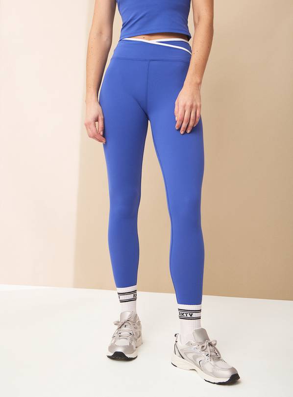 REAKTIV Cobalt Blue Soft Touch Yoga Wrap Waist Co-ord Legging M